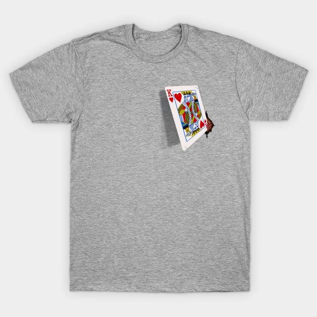 Stabbed King of Hearts Card T-Shirt by Markyartshop